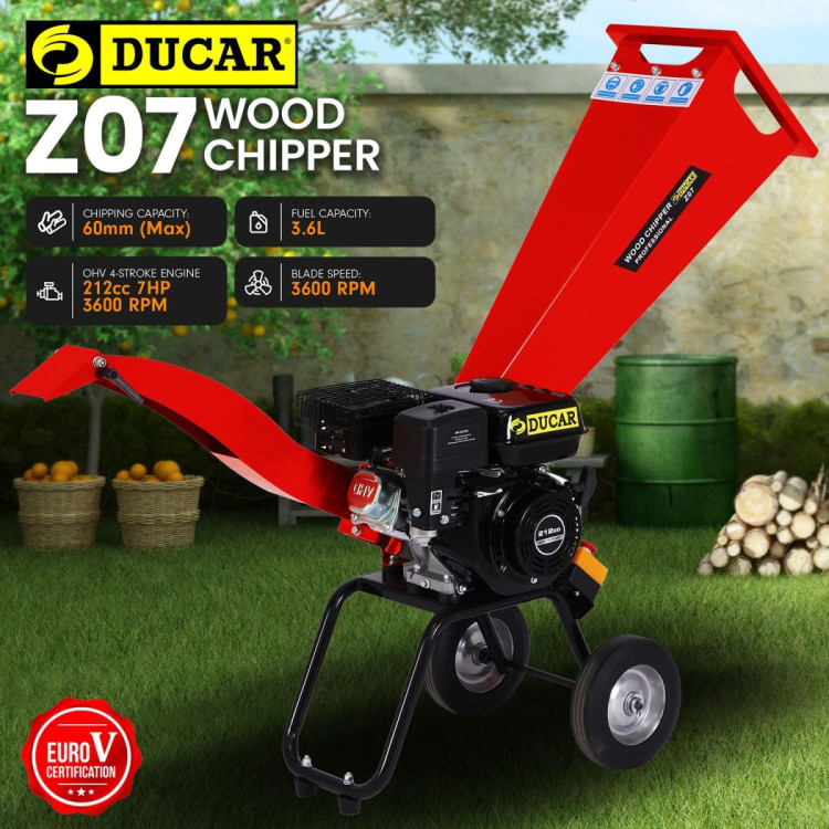 Ducar 7HP Wood Chipper Shredder Mulcher Grinder Petrol Red image 14