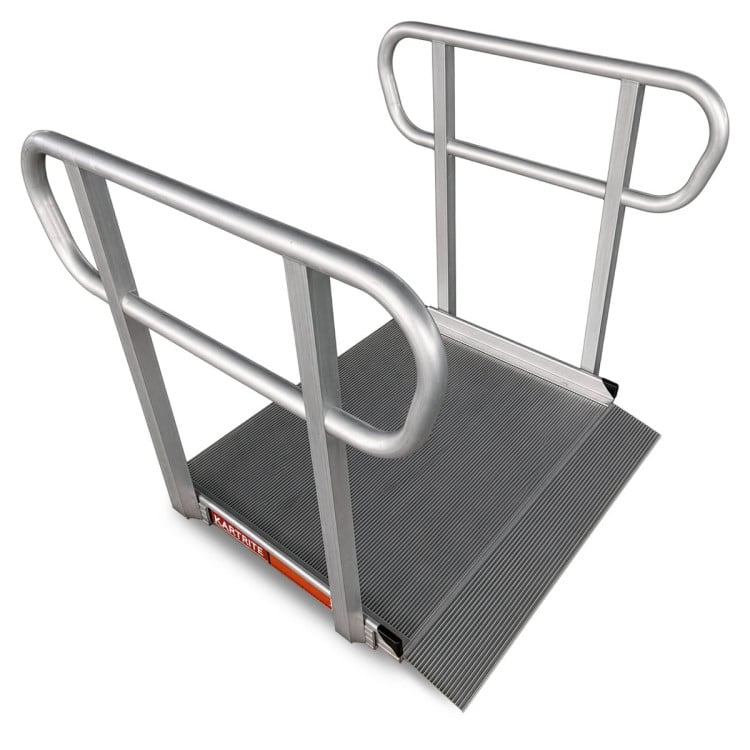 Kartrite 3ft Aluminium Wheelchair Ramp w/ Handrails 380kg Capacity 93.5cm Width