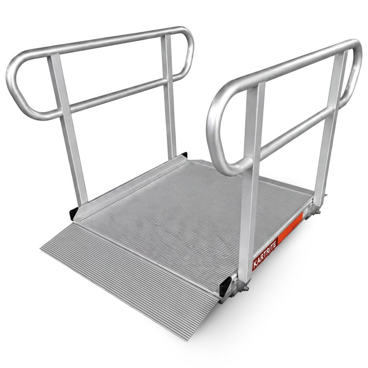Kartrite 4ft Aluminium Wheelchair Ramp w/ Handrails 380kg Capacity 93.5cm Width