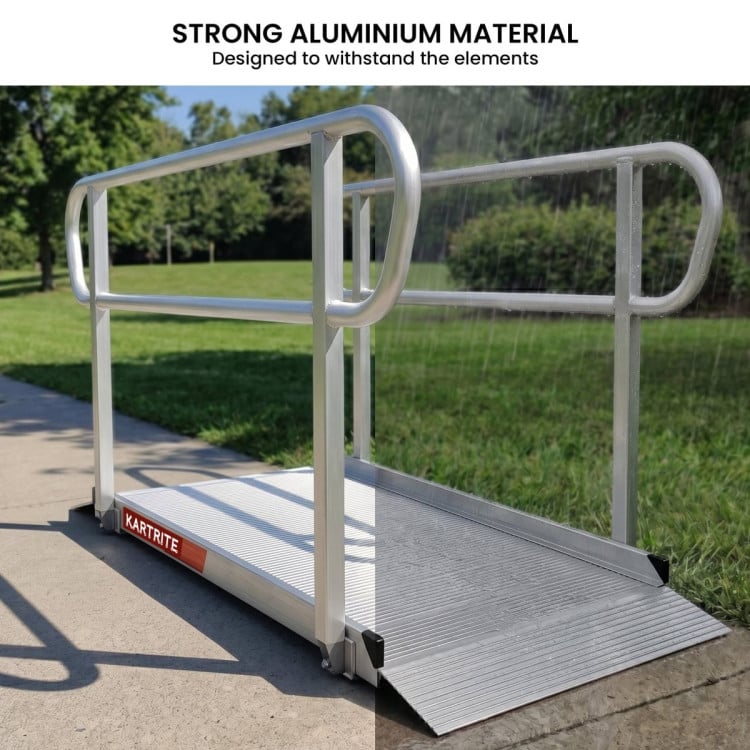 Kartrite 5ft Aluminium Wheelchair Ramp w/ Handrails 380kg Capacity 93.5cm Width image 10