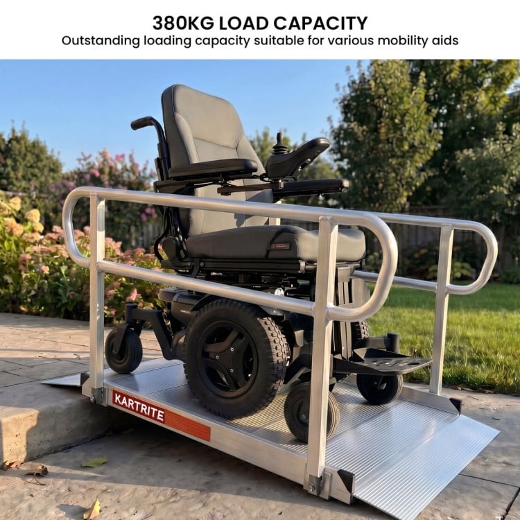 Kartrite 5ft Aluminium Wheelchair Ramp w/ Handrails 380kg Capacity 93.5cm Width image 11