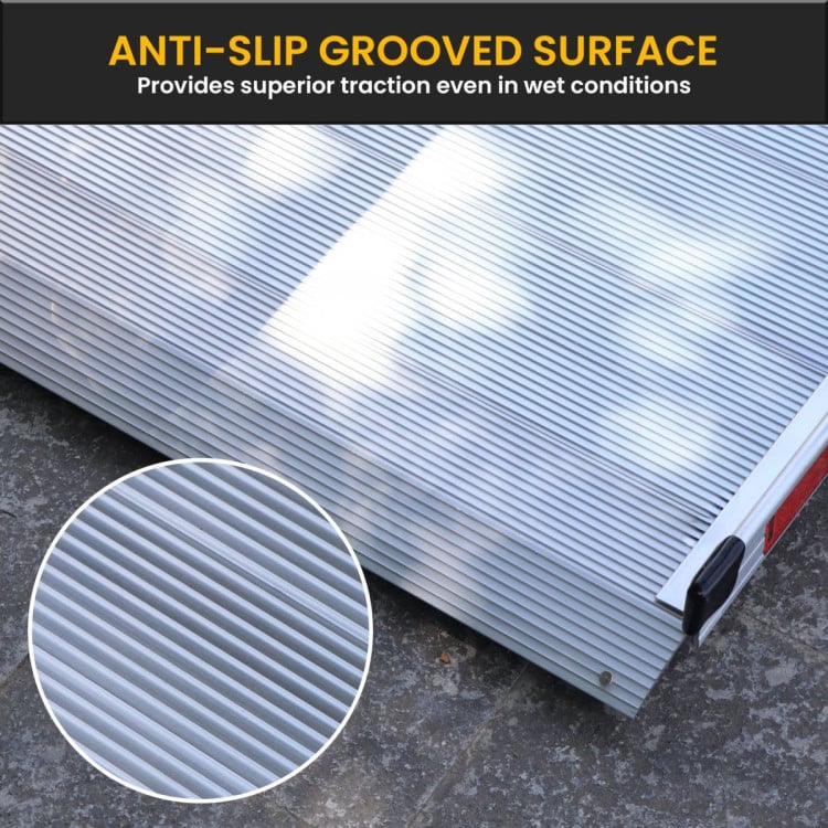 Kartrite 6ft Aluminium Wheelchair Ramp with Handrails 386kg Capacity 72cm Width image 9