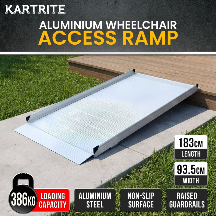 Kartrite 6ft Aluminium Wheelchair Ramp Non Slip Surface 386kg Capacity image 4