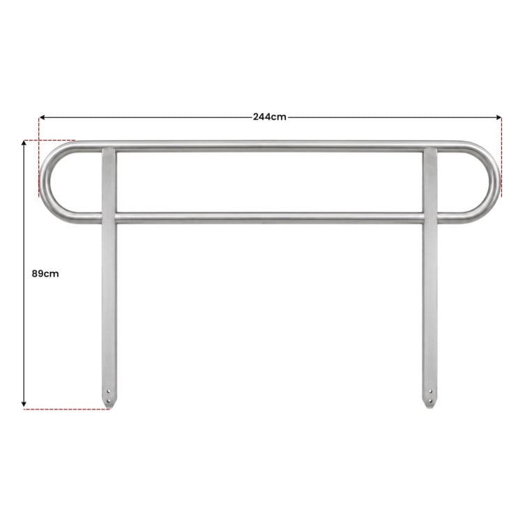 Kartrite Aluminium Safety Handrails for 8ft Wheelchair Ramp Rustproof Support Side Rails for Mobility Scooter Walker image 5