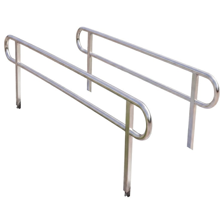 Kartrite Aluminium Safety Handrails for 8ft Wheelchair Ramp Rustproof Support Side Rails for Mobility Scooter Walker