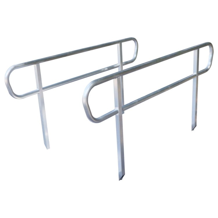 Kartrite Aluminium Safety Handrails for 6ft Wheelchair Ramp - Rust Free Outdoor Support Side Rails for Mobility
