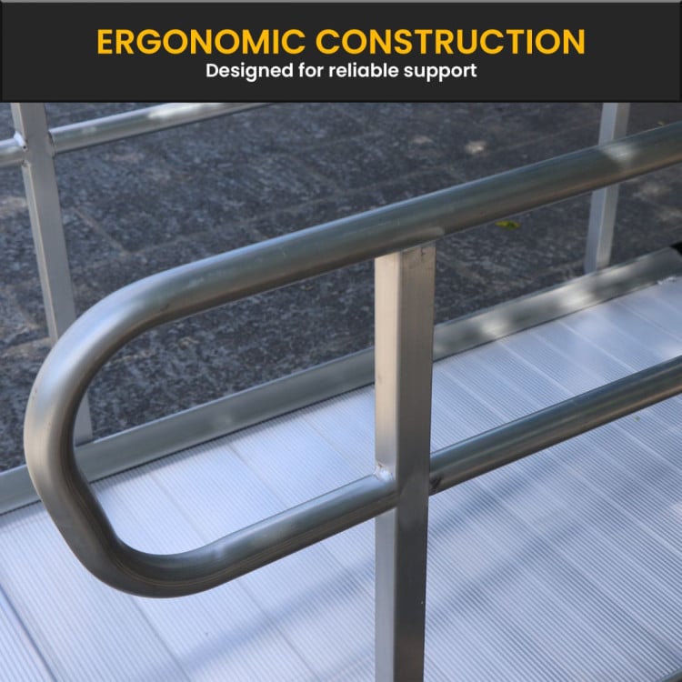 Kartrite Aluminium Safety Handrails for 6ft Wheelchair Ramp - Rust Free Outdoor Support Side Rails for Mobility image 7