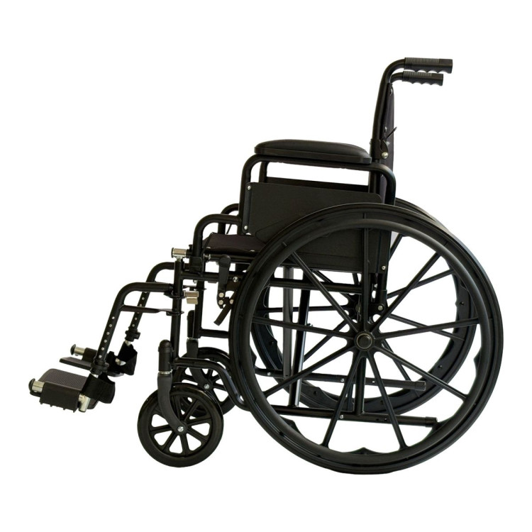 Orthonica 24in Foldable Steel Wheelchair - Black image 3