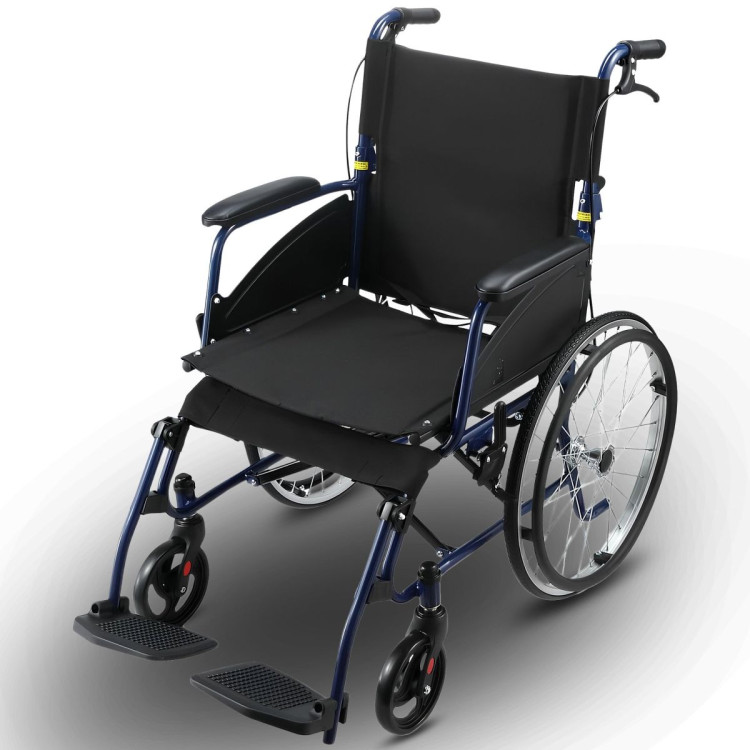 Orthonica 20In Self Propelled Foldable Steel Wheelchair Lightweight & Portable