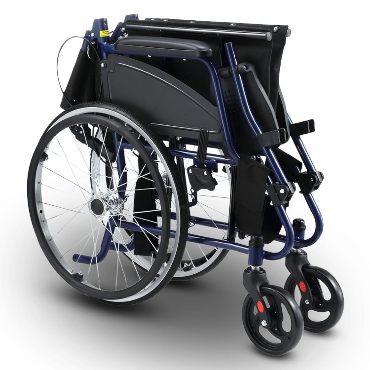 Orthonica 20In Self Propelled Foldable Steel Wheelchair Lightweight & Portable image 5