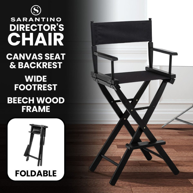 Sarantino Tall Directors Chair - Black image 9