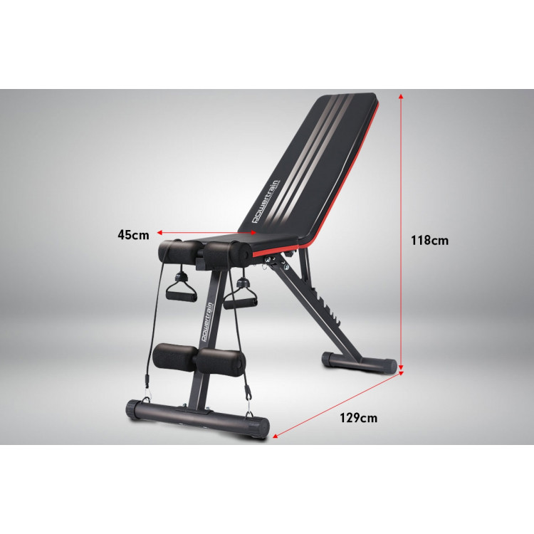 Powertrain Adjustable Incline Decline Exercise Home Gym Bench FID image 3