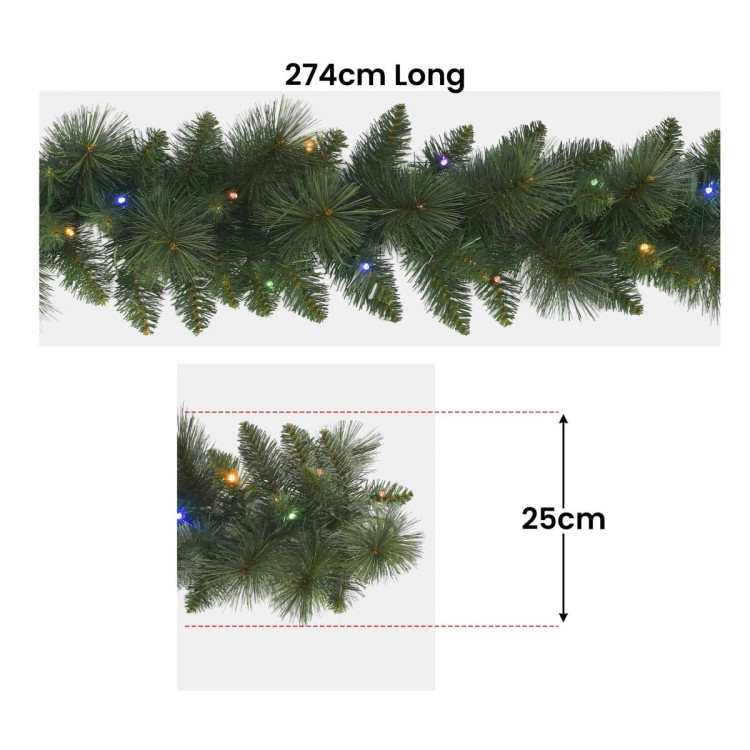 Christabelle 2.7m Christmas Garland with LED Lights - Dorset Pine Mantle Decoration Ornament image 3