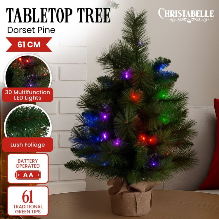 Christabelle 61cm Battery-Operated Christmas Tree with Multi-Function Lights - Dorset Pine image 2