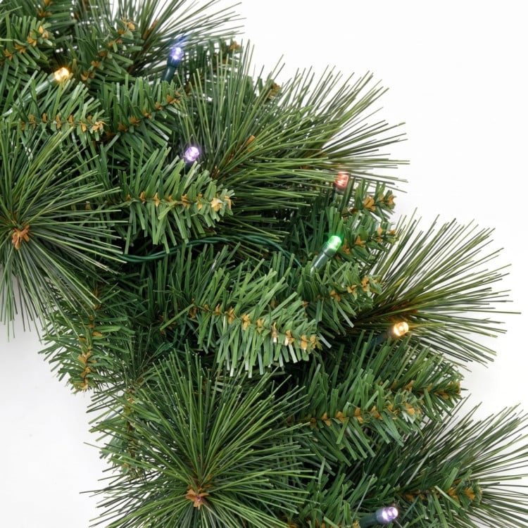 Christabelle 61cm Dorset Pine Christmas Wreath Pre Lit Multi Function LED Battery Operated Front Door Xmas Decoration Home image 12