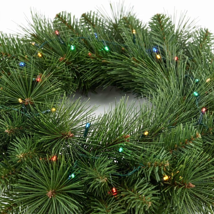 Christabelle 61cm Dorset Pine Christmas Wreath Pre Lit Multi Function LED Battery Operated Front Door Xmas Decoration Home image 14