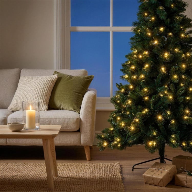 Christabelle 1.8m 6ft Pre-Lit Green Artificial Christmas Tree Dorset Pine 160 Multi-Function LEDs & Metal Stand image 6