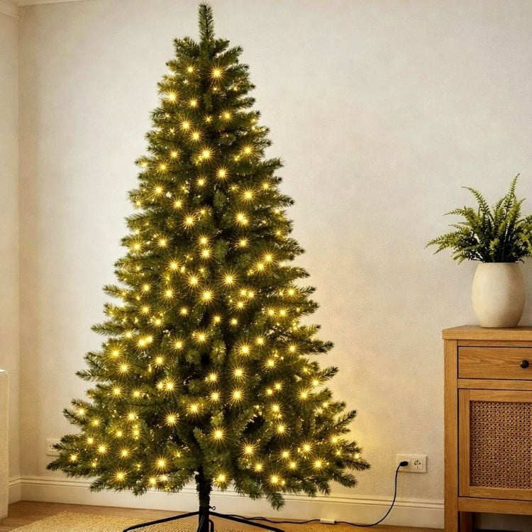 Christabelle 1.8m 6ft Pre-Lit Green Artificial Christmas Tree Dorset Pine 160 Multi-Function LEDs & Metal Stand image 16
