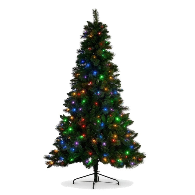 Christabelle 7.5ft 2.3m Dorset Pine Green Pre-Lit Artificial Christmas Tree, 220 Multi-Function LEDs & Metal Stand image 3