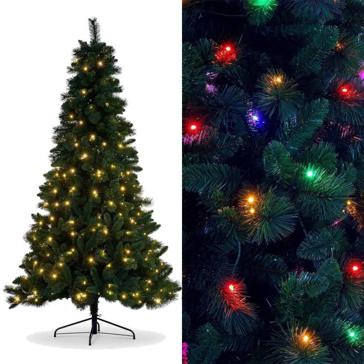 Christabelle 7.5ft 2.3m Dorset Pine Green Pre-Lit Artificial Christmas Tree, 220 Multi-Function LEDs & Metal Stand image 13