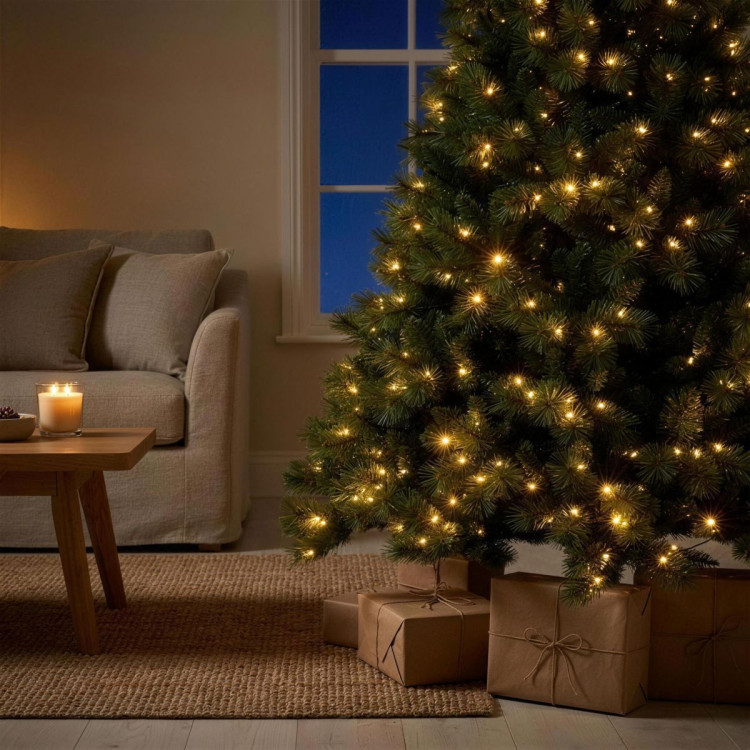 Christabelle 1.8m 6ft Grand Sierra Christmas Tree Pre Lit Multi Function LED Memory Wire Artificial Indoor Xmas Decor image 4