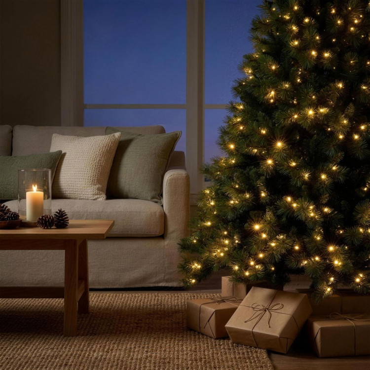 Christabelle 2.3m 7.5ft Grand Sierra Christmas Tree Pre Lit Multi Function LED Memory Wire Artificial Indoor Xmas Decor image 4