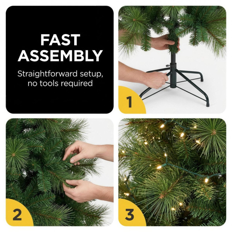 Christabelle 2.7m 9ft Grand Sierra Christmas Tree Pre Lit Multi Function LED Memory Wire Artificial Indoor Xmas Decor image 8