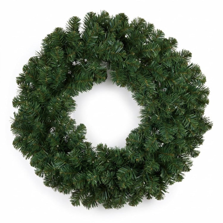 Christabelle 61cm Highland Pine Christmas Wreath Pre Lit Warm White LED Battery Operated Timer Hanging Wall Display Home image 3