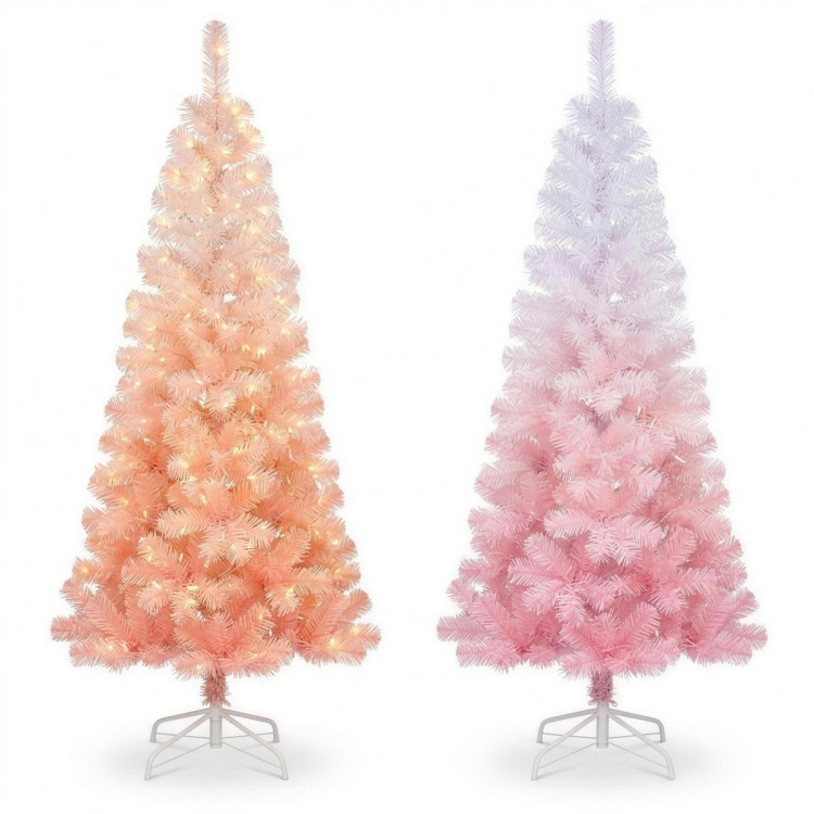 Christabelle 1.8m 6ft Pink Ombre Christmas Tree Pre Lit Warm White LED Foliage Artificial Indoor Xmas Decor Home image 13