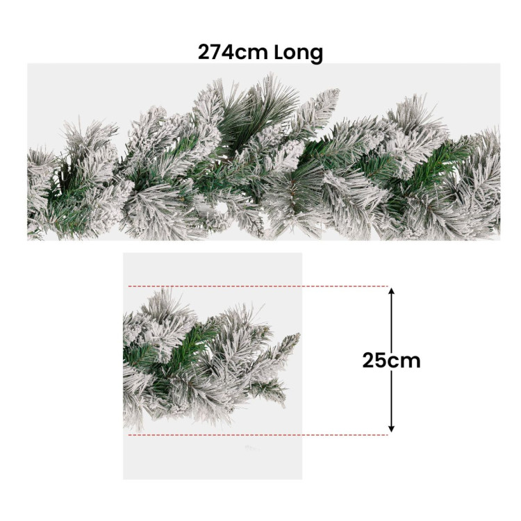 Christabelle 2.7m Snowy Christmas Garland Dorset Pine Pre-Lit with Multi-Function LED Lights Door Decoration image 4