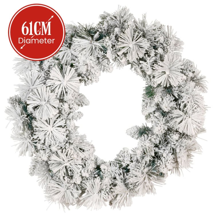 Christabelle 61cm Christmas Wreath Snowy Dorset Pine with Multi-Function LED Lights Tree Door Decoration Ornament image 4