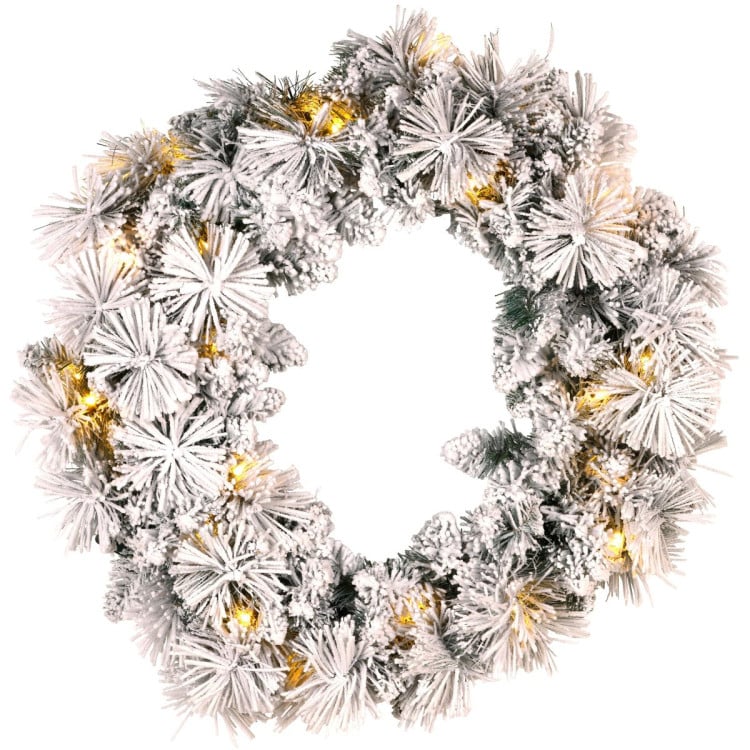Christabelle 61cm Christmas Wreath Snowy Dorset Pine with Multi-Function LED Lights Tree Door Decoration Ornament image 5