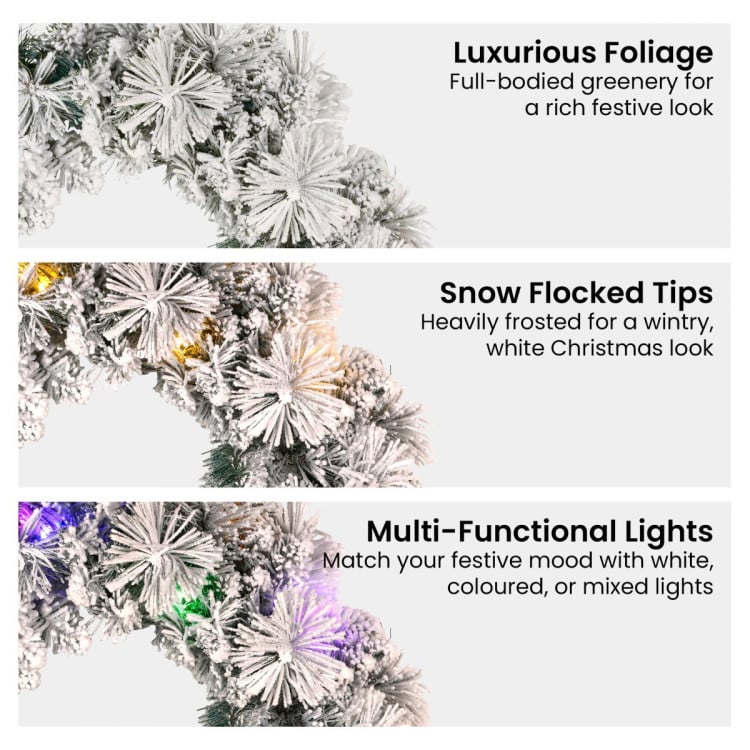 Christabelle 61cm Christmas Wreath Snowy Dorset Pine with Multi-Function LED Lights Tree Door Decoration Ornament image 7