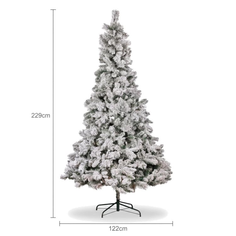 Christabelle 2.3m 7.5ft Snowy Dorset Pine Christmas Tree Pre Lit Multi Function LED Lightly Flocked Artificial Xmas Decor image 7