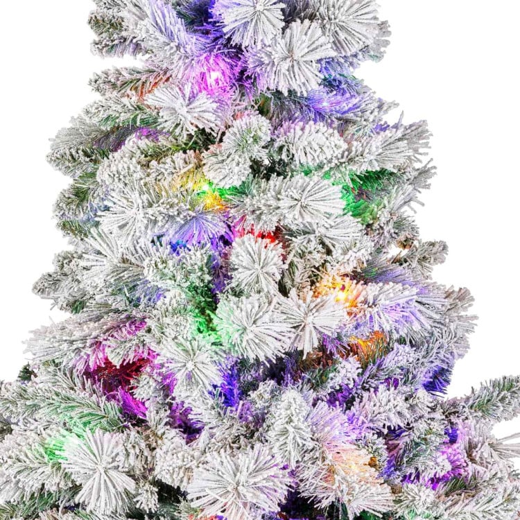 Christabelle 2.3m 7.5ft Snowy Dorset Pine Christmas Tree Pre Lit Multi Function LED Lightly Flocked Artificial Xmas Decor image 17