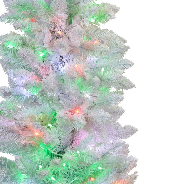 Christabelle 1.8m 6ft White Fairy Floss Christmas Tree Pre Lit RGB LED Flocked Slim 20 Modes Festive Holiday Decoration image 14