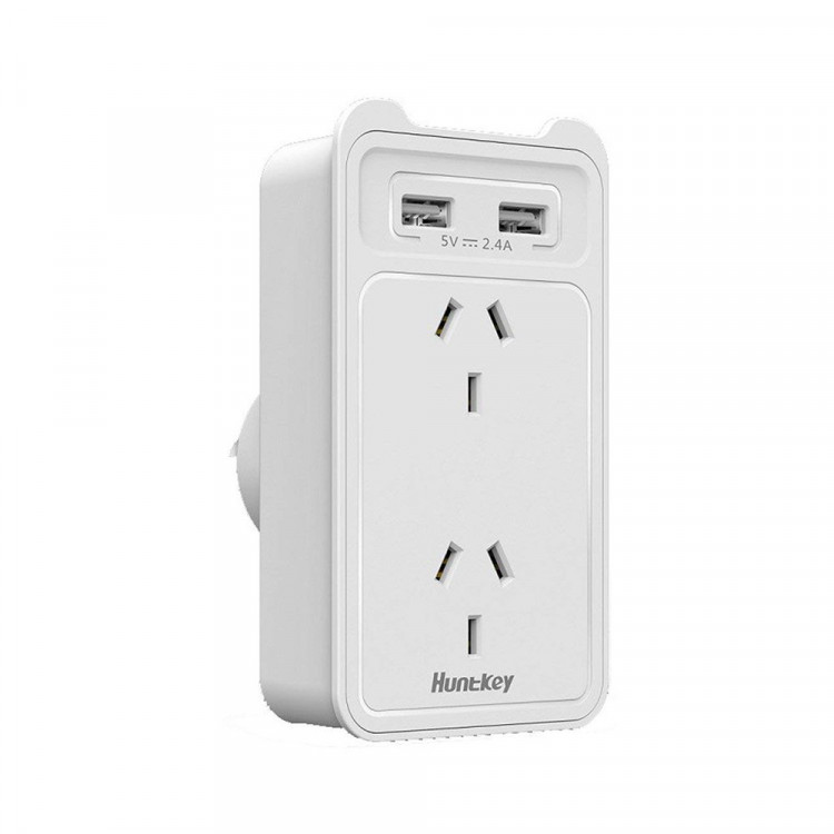 2 Outlet Surge Protected Powerboard With Dual Usb Charging Ports image 2