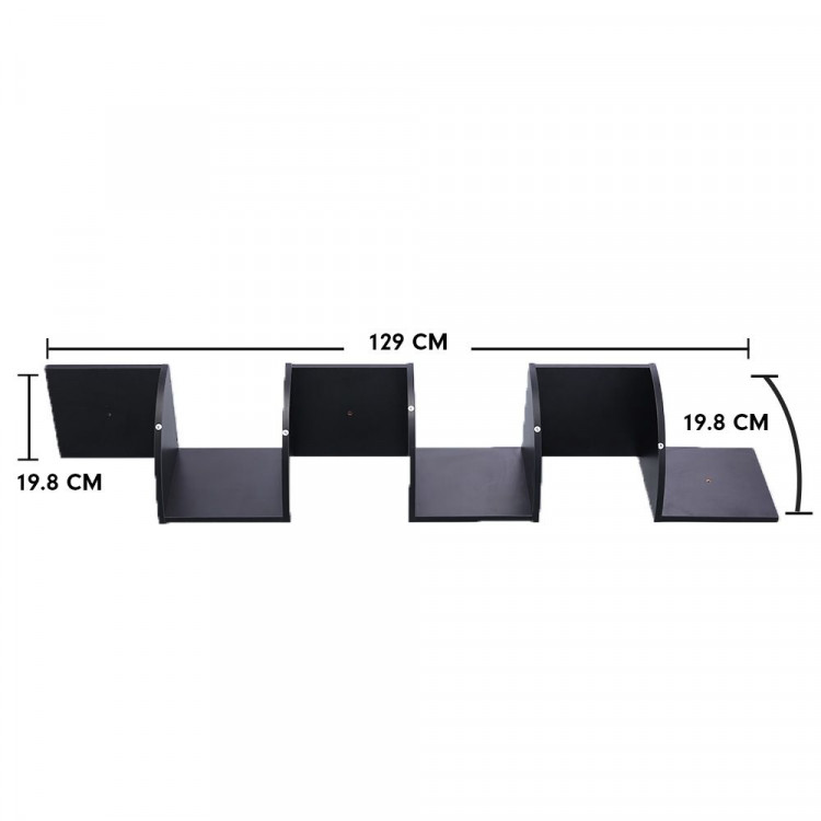 5-Tier Corner Wall Shelf Display Storage Shelves - Black image 6