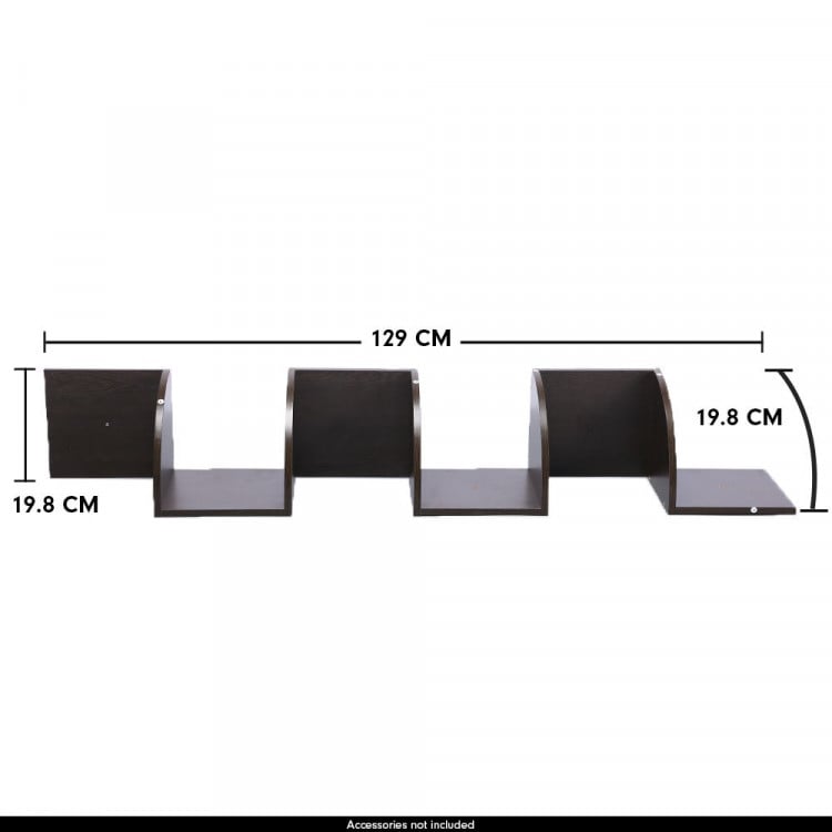 5-Tier Corner Wall Shelf Display Storage Shelves - Dark Brown image 6