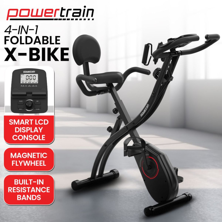 Powertrain 135E 4-in-1 Foldable X-Bike with LCD Display and Resistance Bands image 3