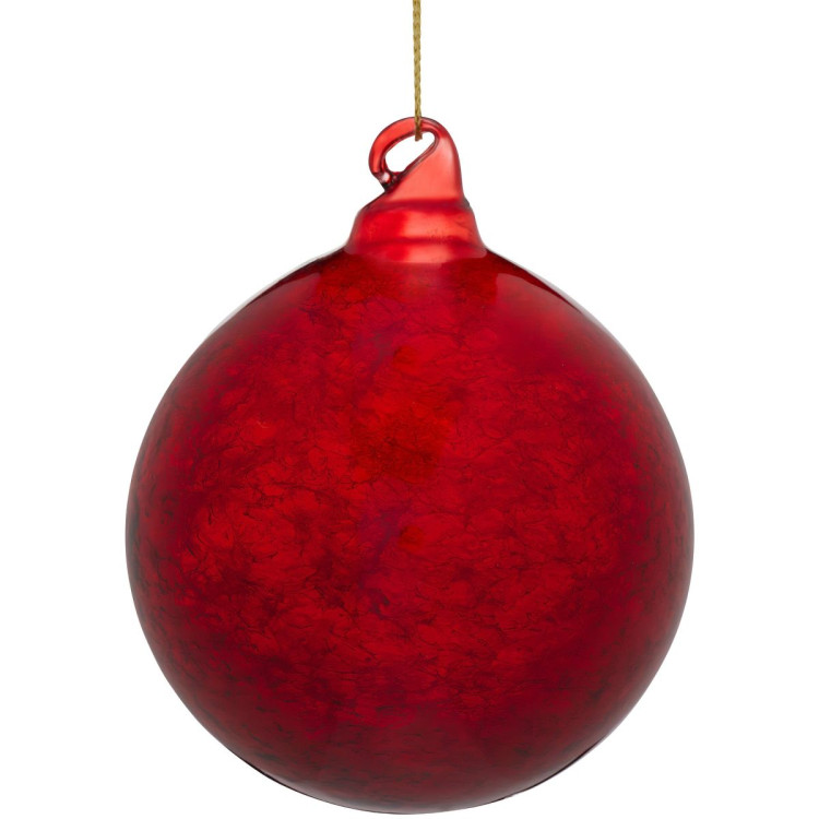 Christabelle Large Red Glass Baubles 6 Pcs with Faint Crackle Pattern Balls Christmas Tree Decoration Ornament image 5