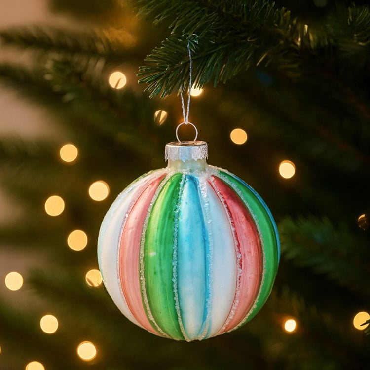 Christabelle Multi-Colour Glass Baubles 6Pcs Balls Christmas Tree Decoration Ornament image 3