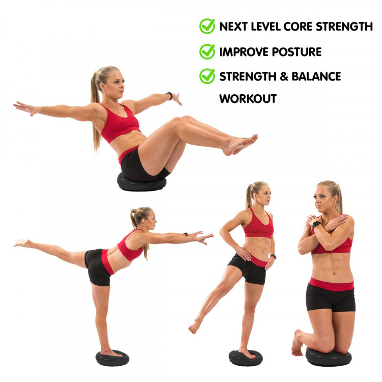 Powertrain Yoga Stability Disc Home Gym Pilate Balance Trainer Black image 11
