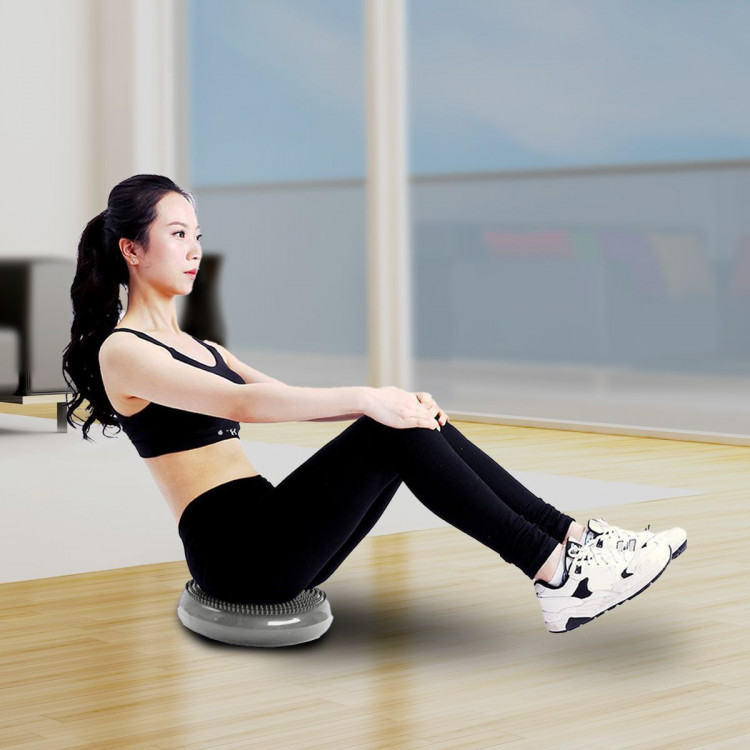 Powertrain Yoga Stability Disc Home Gym Pilate Balance Trainer Grey image 11