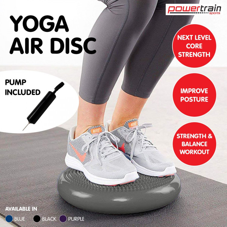 Powertrain Yoga Stability Disc Home Gym Pilate Balance Trainer Grey image 12