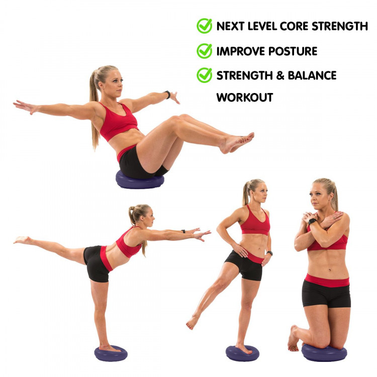 Powertrain Yoga Stability Disc Home Gym Pilate Balance Trainer Purple image 10