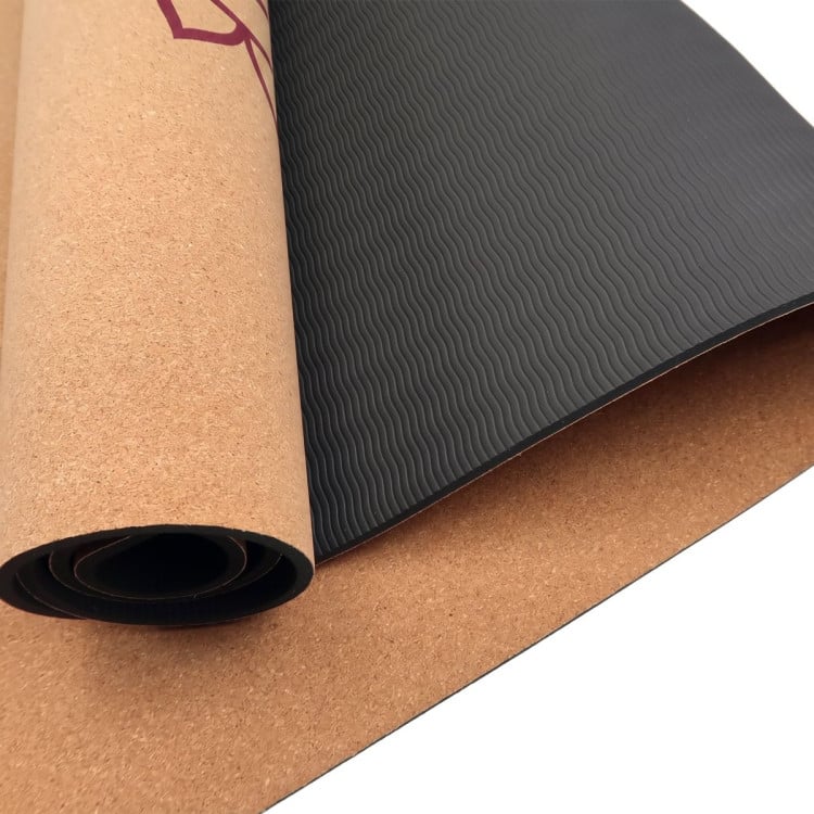 Powertrain Cork Yoga Mat with Carry Straps Home Gym Pilate Chakras image 3