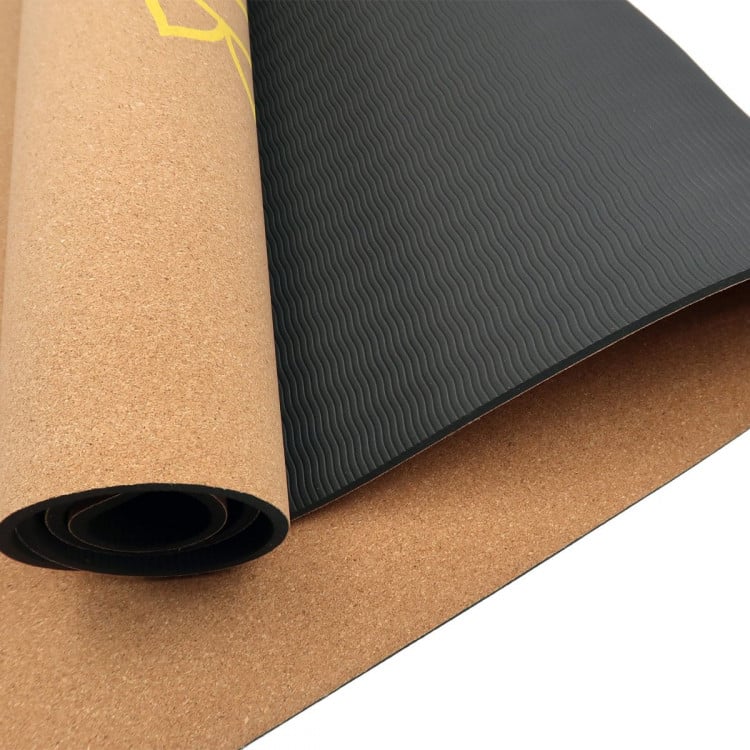 Powertrain Cork Yoga Mat with Carry Straps Home Gym Pilate Chakras image 3