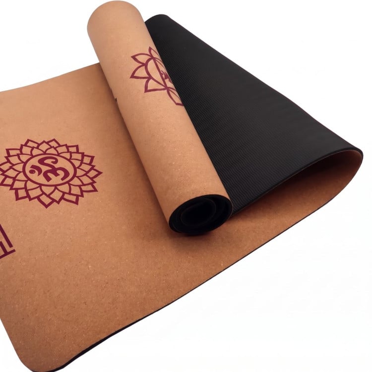 Powertrain Cork Yoga Mat with Carry Straps Home Gym Pilate Chakras image 6