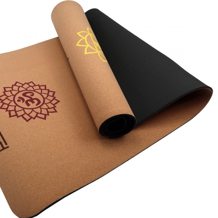 Powertrain Cork Yoga Mat with Carry Straps Home Gym Pilate Chakras image 4